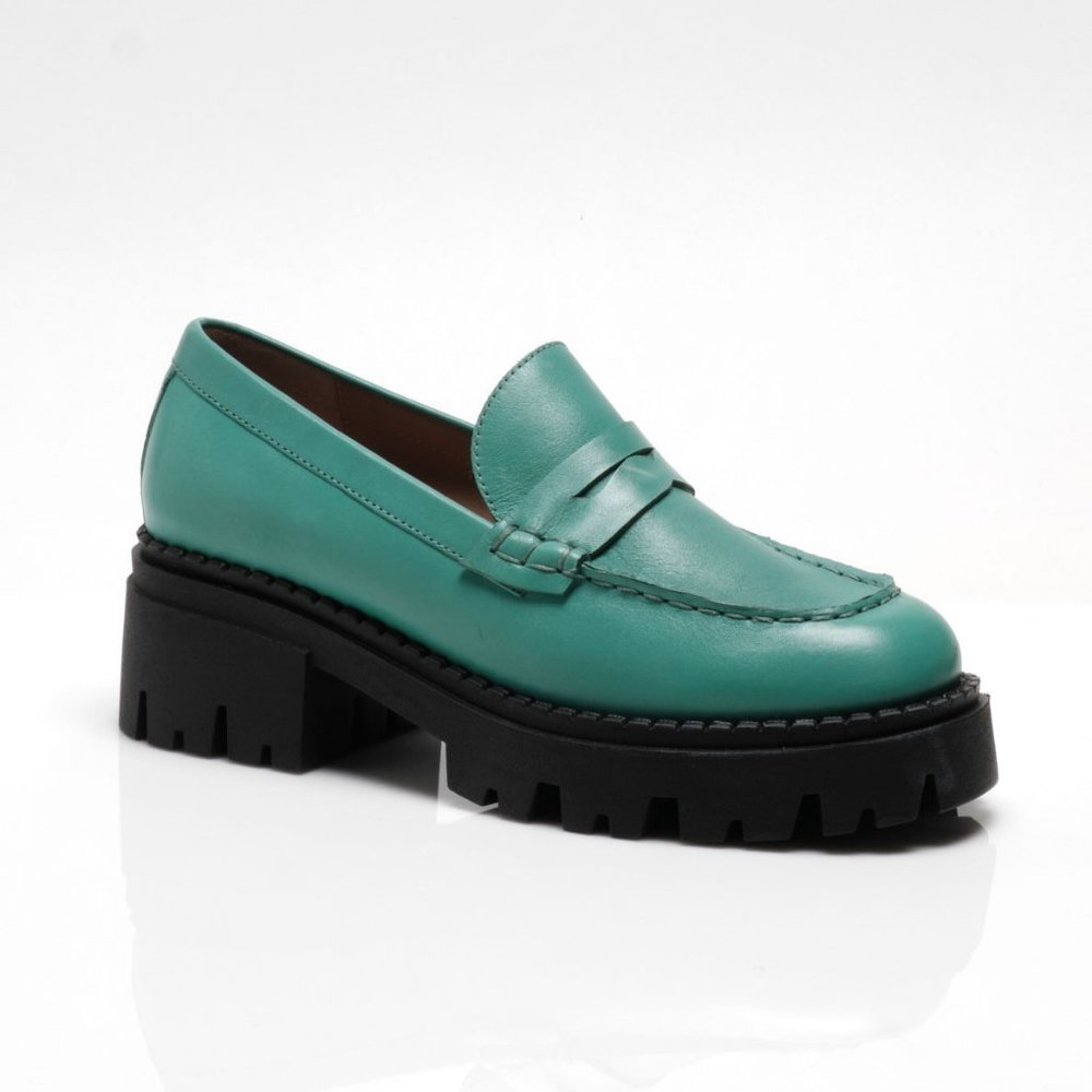 FREE PEOPLE Lyra Lug Sole Loafers / Mountain Spring - Picture 5 of 12